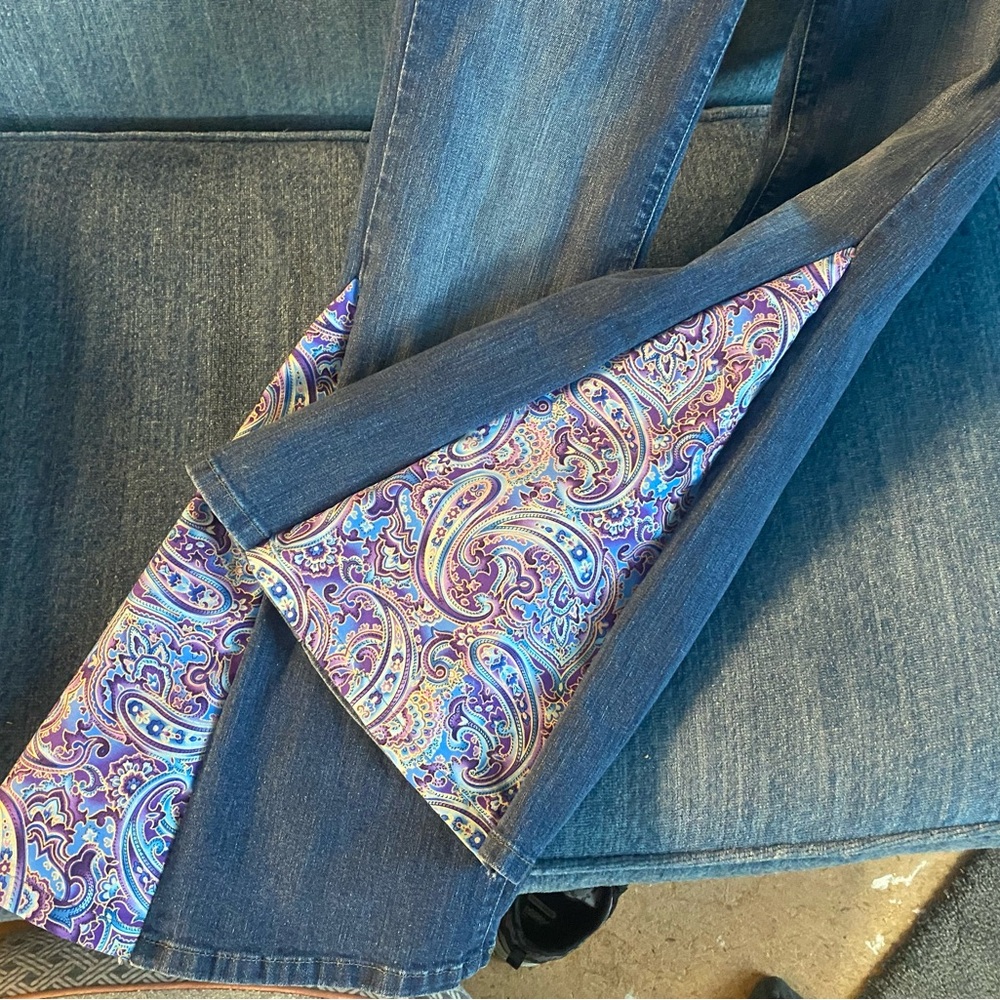 Upcycled flare bell bottom jeans
